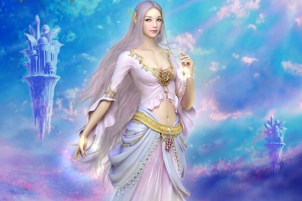 Diosa Celestial de la isla de las nubes Rosadas