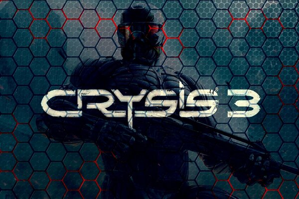 Персонаж игры crysis 3 с автоматом в руках