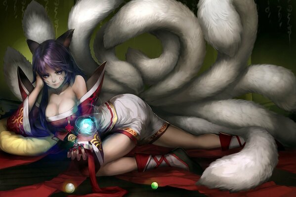 Personaggio del gioco League of Legends in una posa attraente