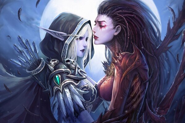 World of warcraft de Silvana Wind & Sarah Kerrigan avec des larmes