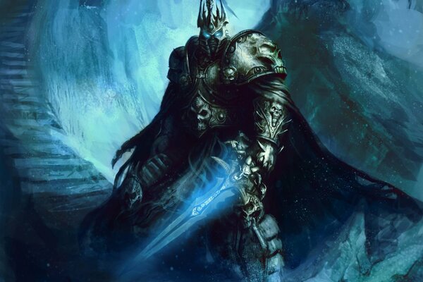 Fanart the Lich King in a helmet with a sword