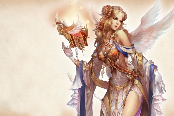 Mädchen Elf mit Flügeln Zeichnung