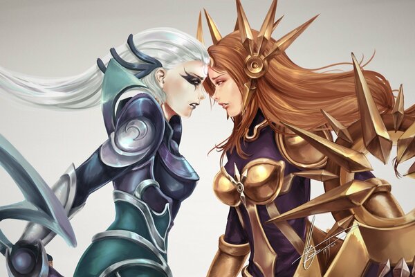 Filles combat le feu et l eau