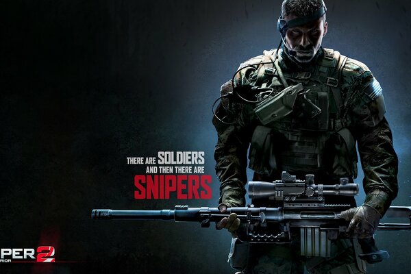 Sniper soldier in an armored vest from the game sniper: ghost warrior 2