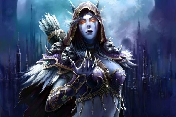 Forte fille à la peau bleue Archer