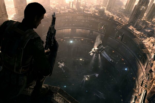 Gwiezdne Wojny lądowanie imperialnego wahadłowca na Coruscant