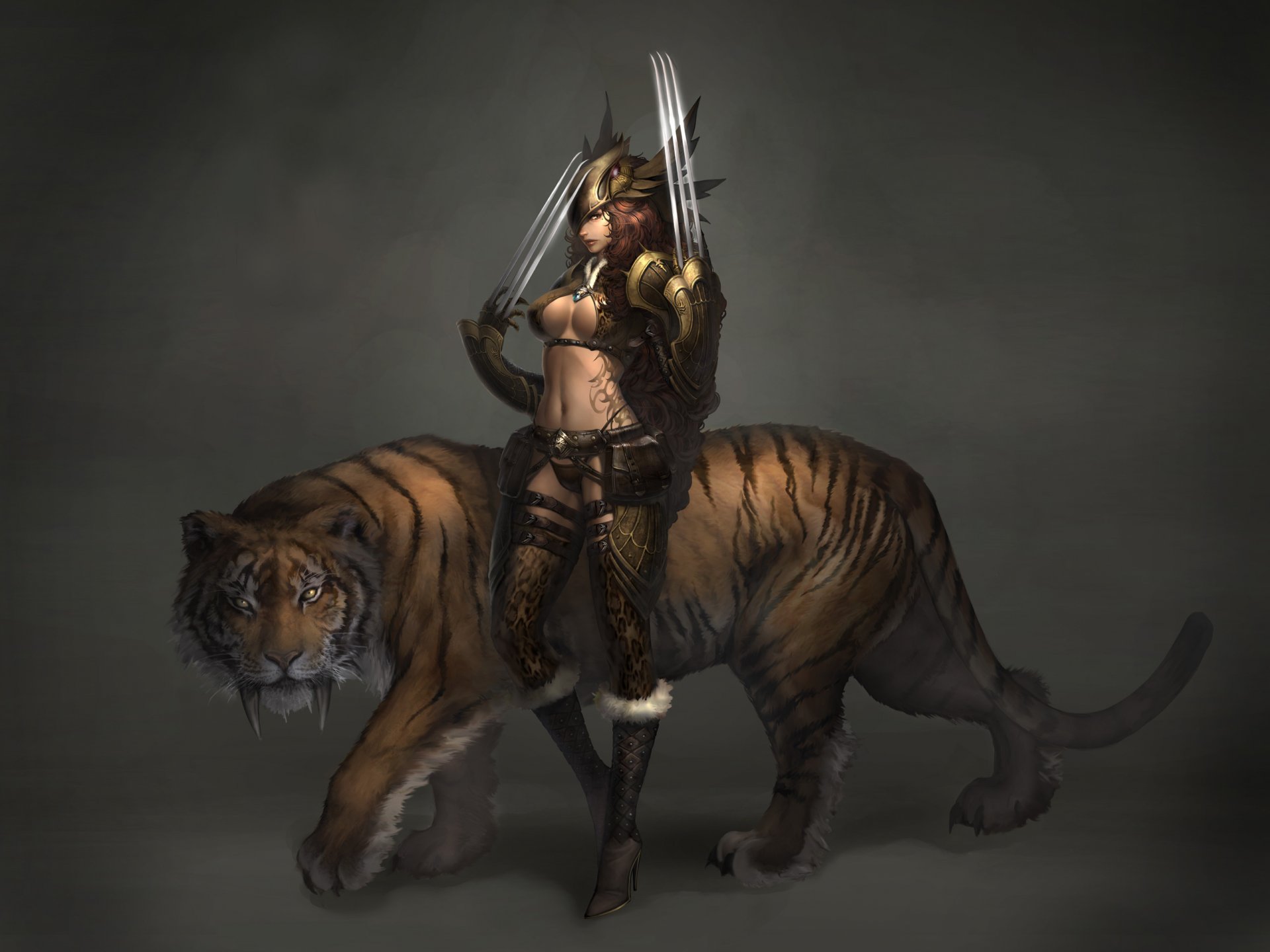 atlantica online mädchen waffe tiger säbelzahn kunst tattoo