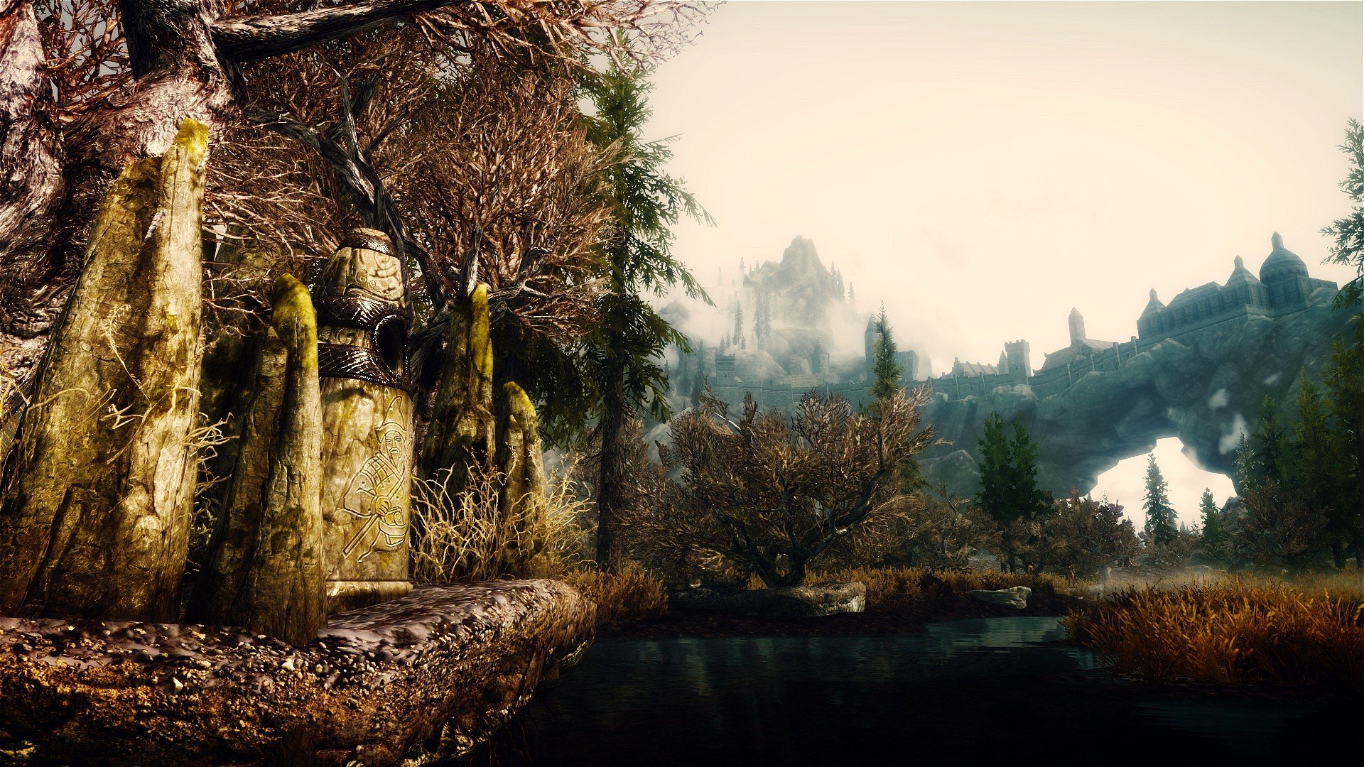 gra skyrim the elder scrolls 5 skyrim natura render kamień skały zamek