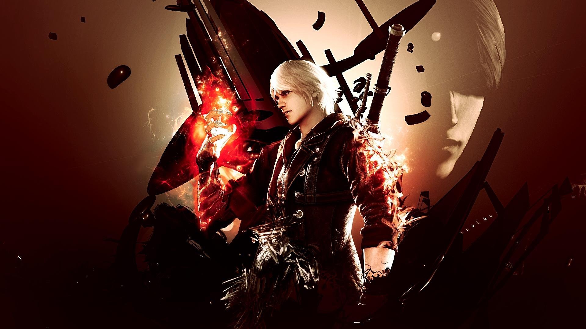 devil may cry 4 dmc nero kehrt zurück xian jin arbeit nero rote königin blaue rose teufel bringt nero rückkehr schwert pistole hand feuer