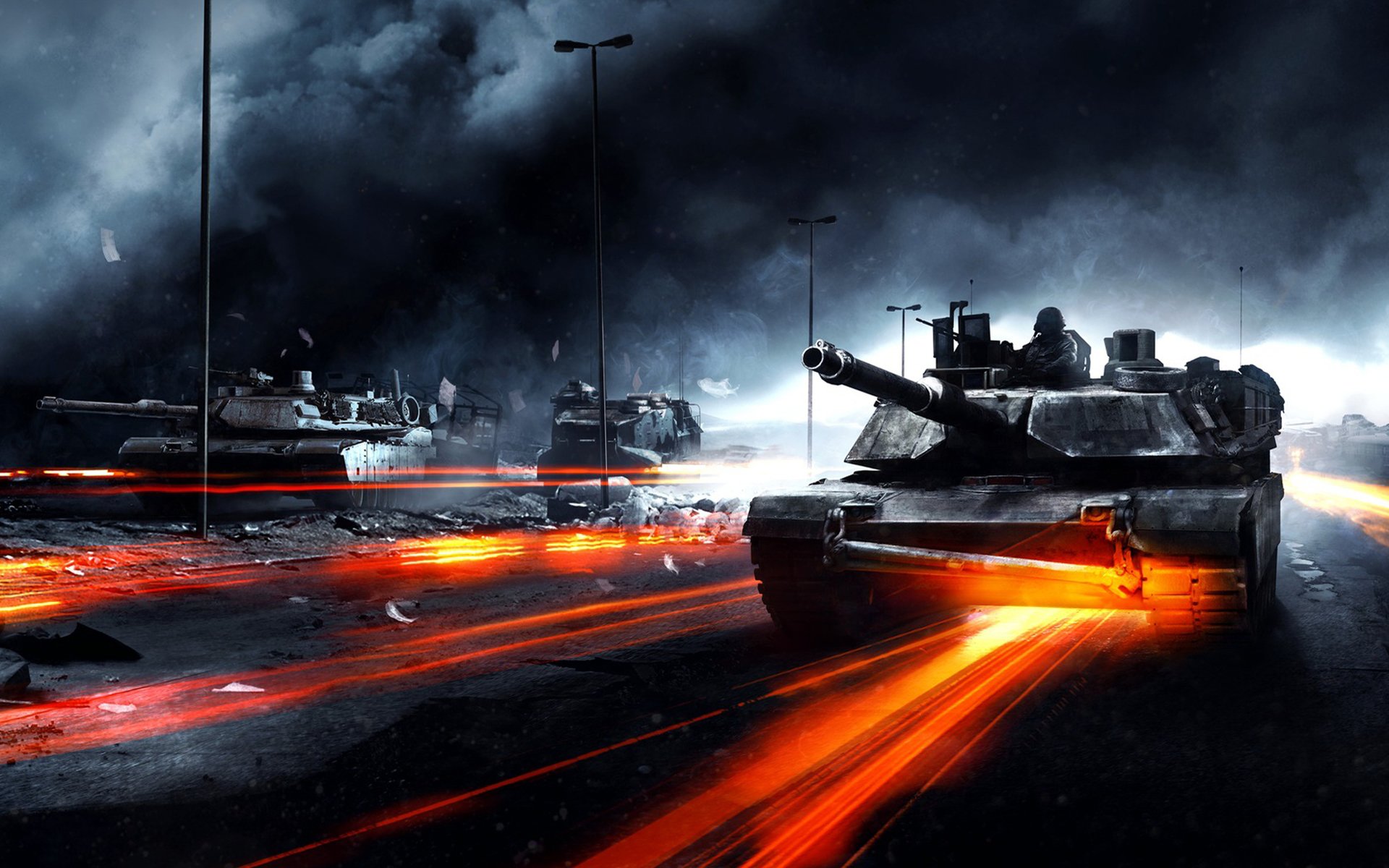 battlefield 3 war tanks road smoke