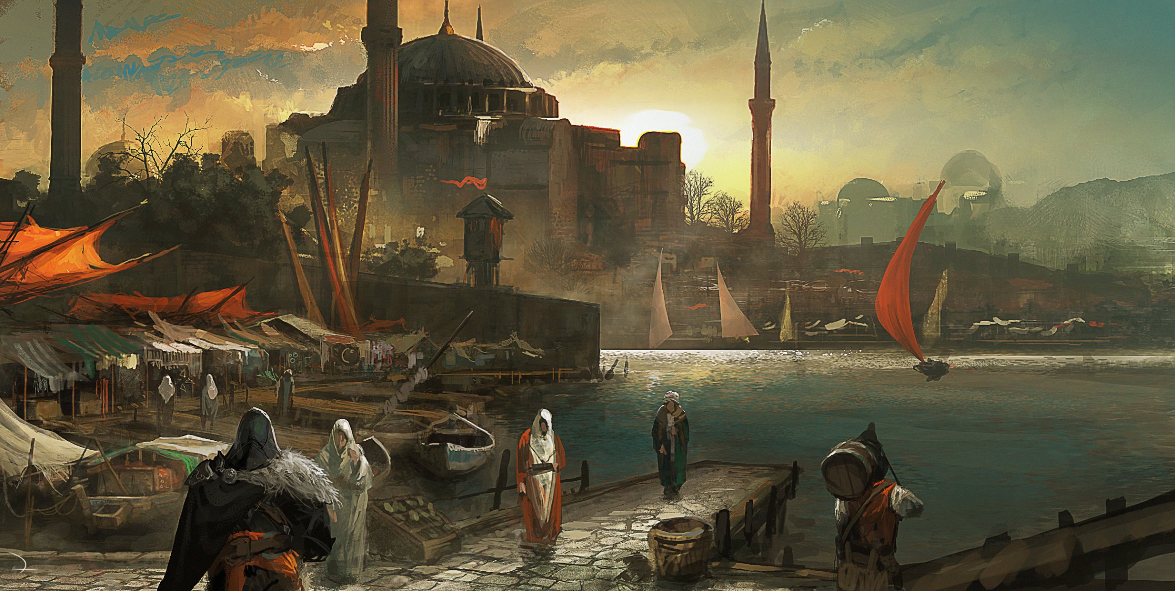 assassin s creed revelations constantinople port market ezio town