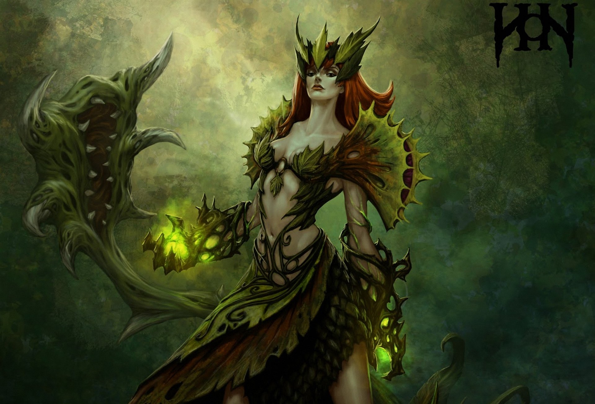 league of legends zyra mädchen pflanzen waffen magie eckzähne monster