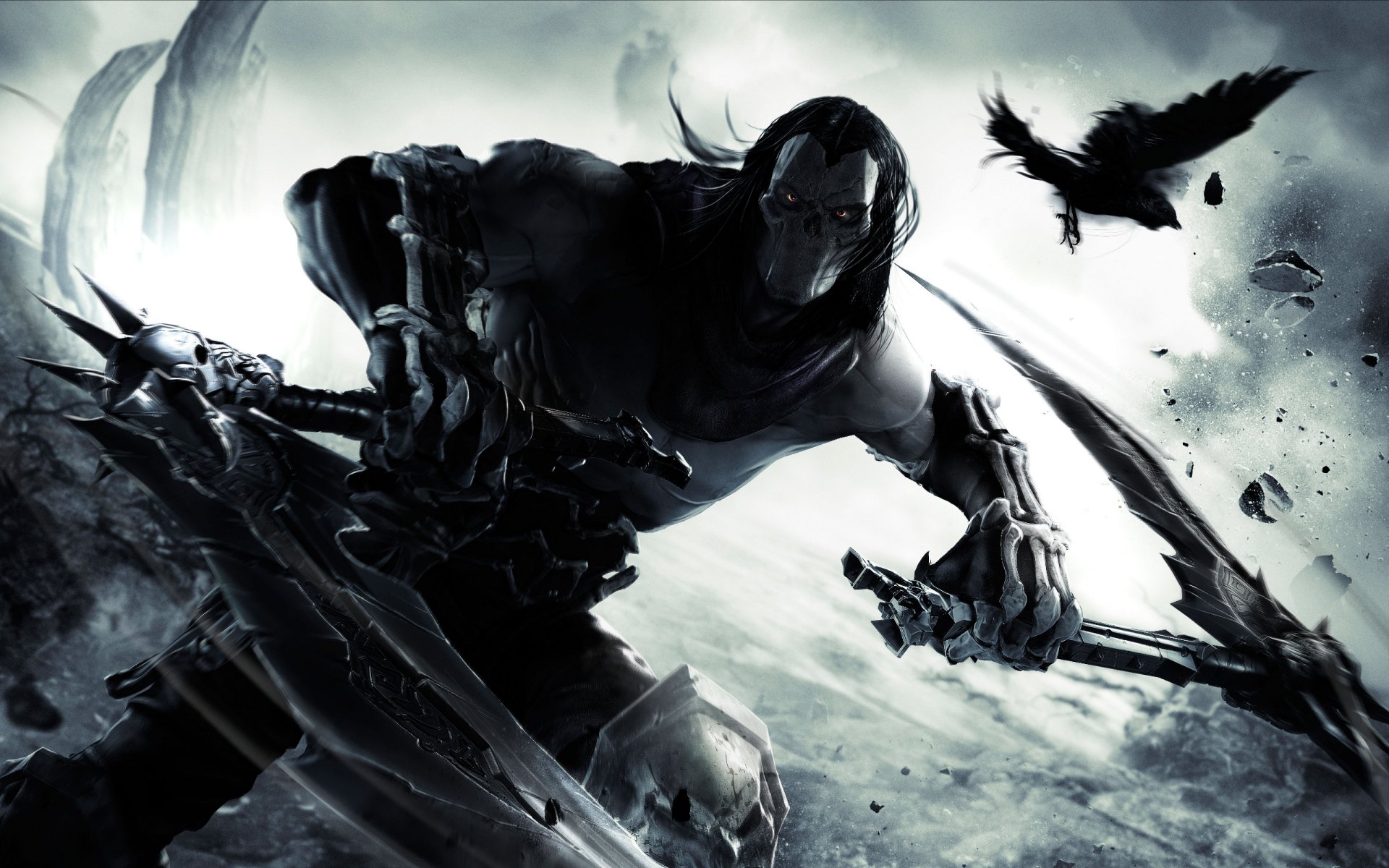 darksiders ii darksiders 2 horseman horsemen of the apocalypse bone mask spit death raven strike swing dust thq