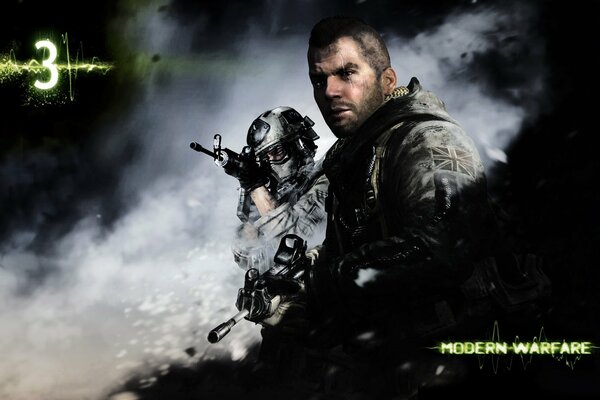 Salvapantallas con soldados para el juego modern warfare 3