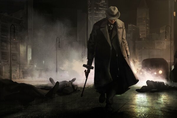 Mafia. Night city under the rule of gangsters