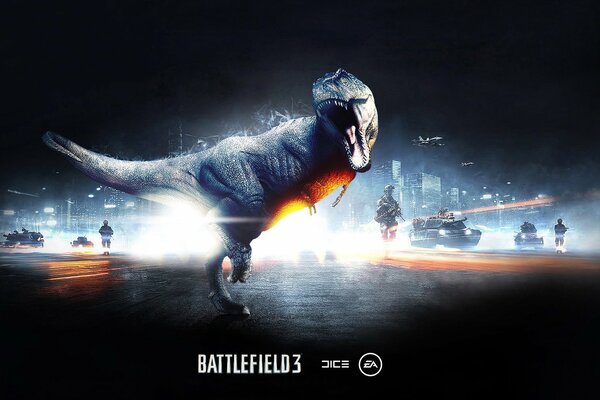 Battlefield 3 Dinosaurier-Raptor brüllen