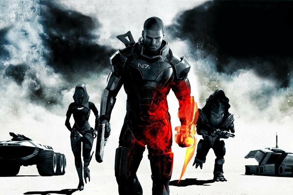 Mass Effect 3. Shepard, Tali and Rex