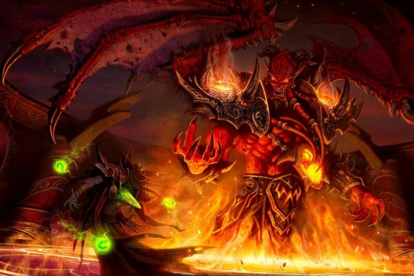 Monstre en feu de World of Warcraft