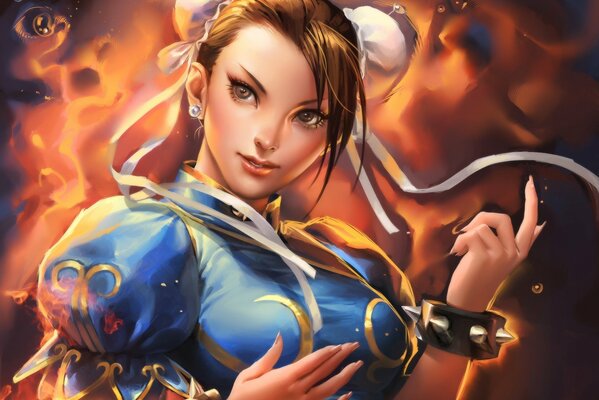 Chun-li ist das Mädchen aus dem Spiel sie ist das Feuer in dieser nicht vorhersehbaren Welt