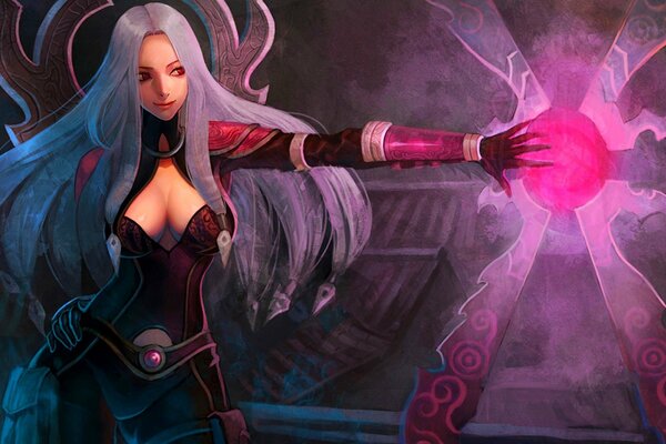 Fille du jeu d ordinateur League of Legends