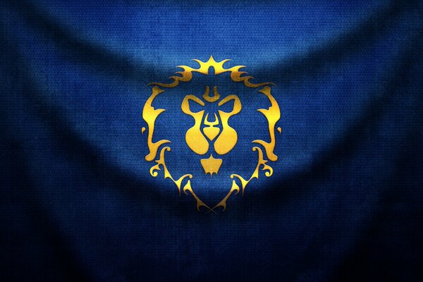 Drapeau bleu, image de Lion, museau de Lion Lion d or