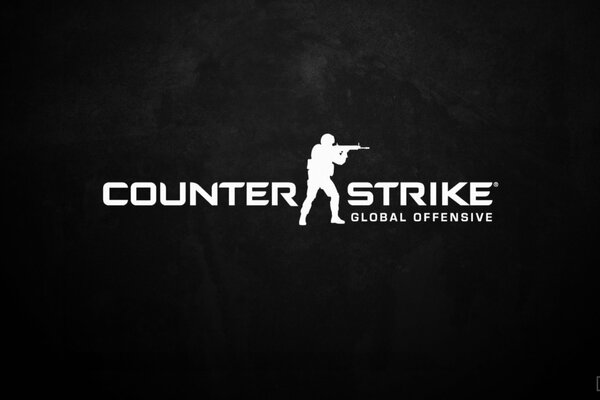 Immagine del nome del gioco counter-strike Global offensiv su sfondo scuro