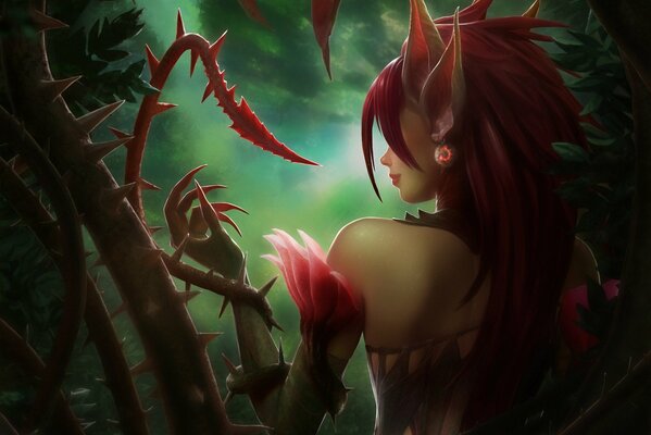 League of Legends ragazza con viti e spine