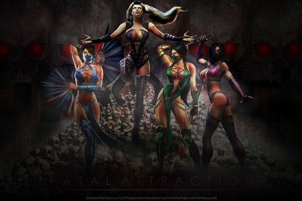 Mortal Kombat on the computer. Female Heroes