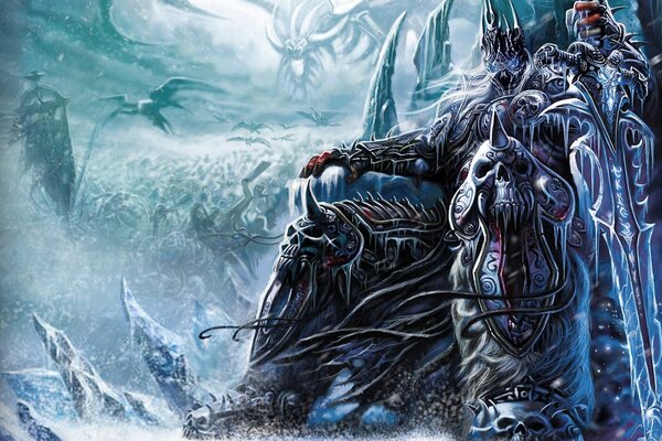 Mondo di warcraft. L imperatore siede sul trono