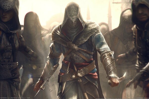 Personaggio del gioco assassin s Creed che tiene in mano un coltello