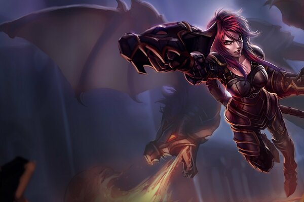 Art for the game League of Legends girl with a dragon