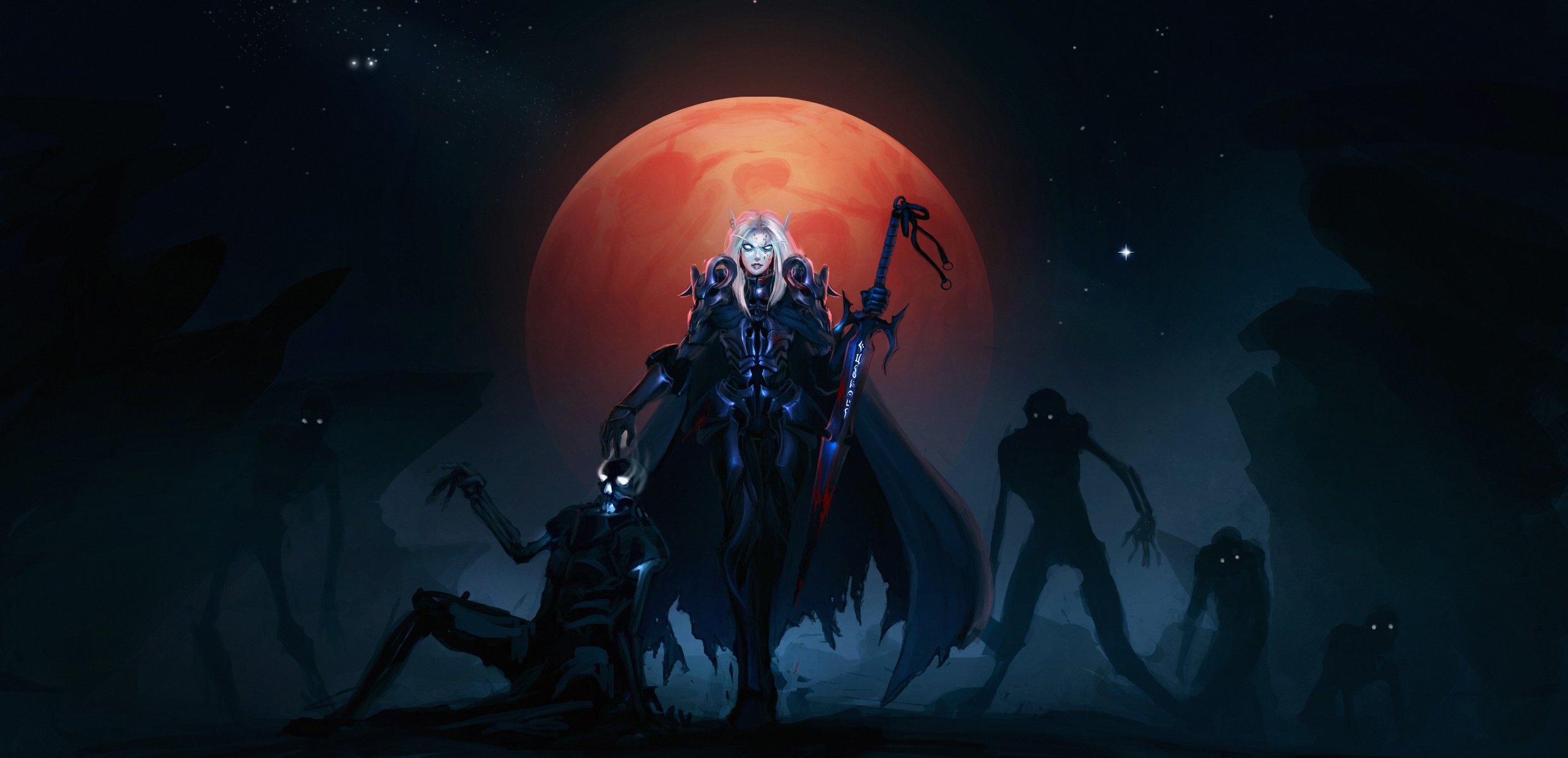 wow elfe de sang chevalier mort sanglante lune morts-vivants zombie