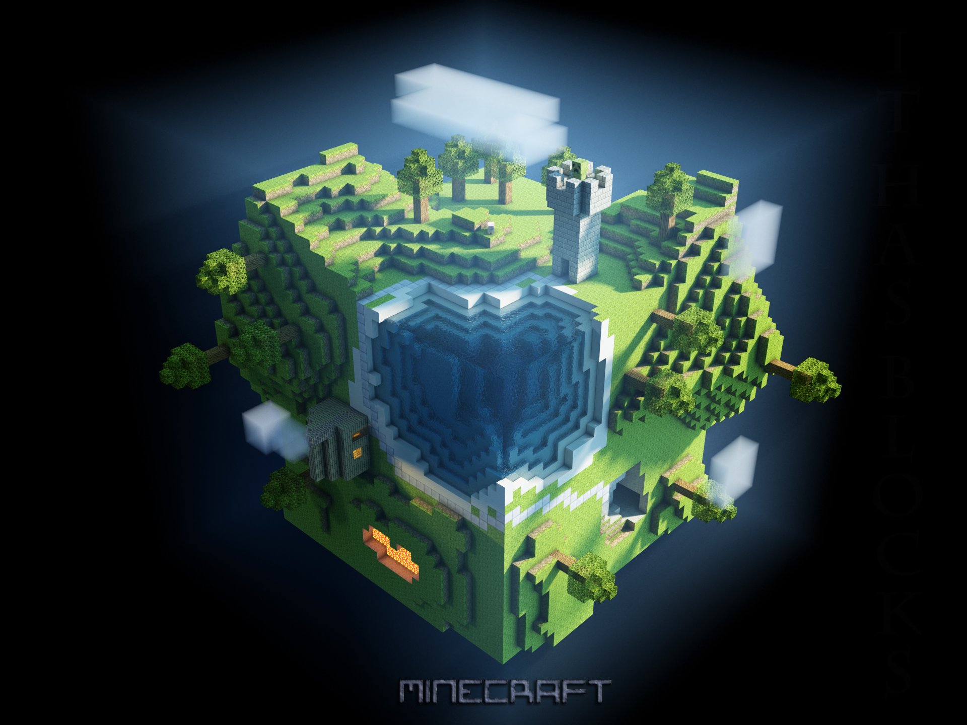 minecraft game world cube