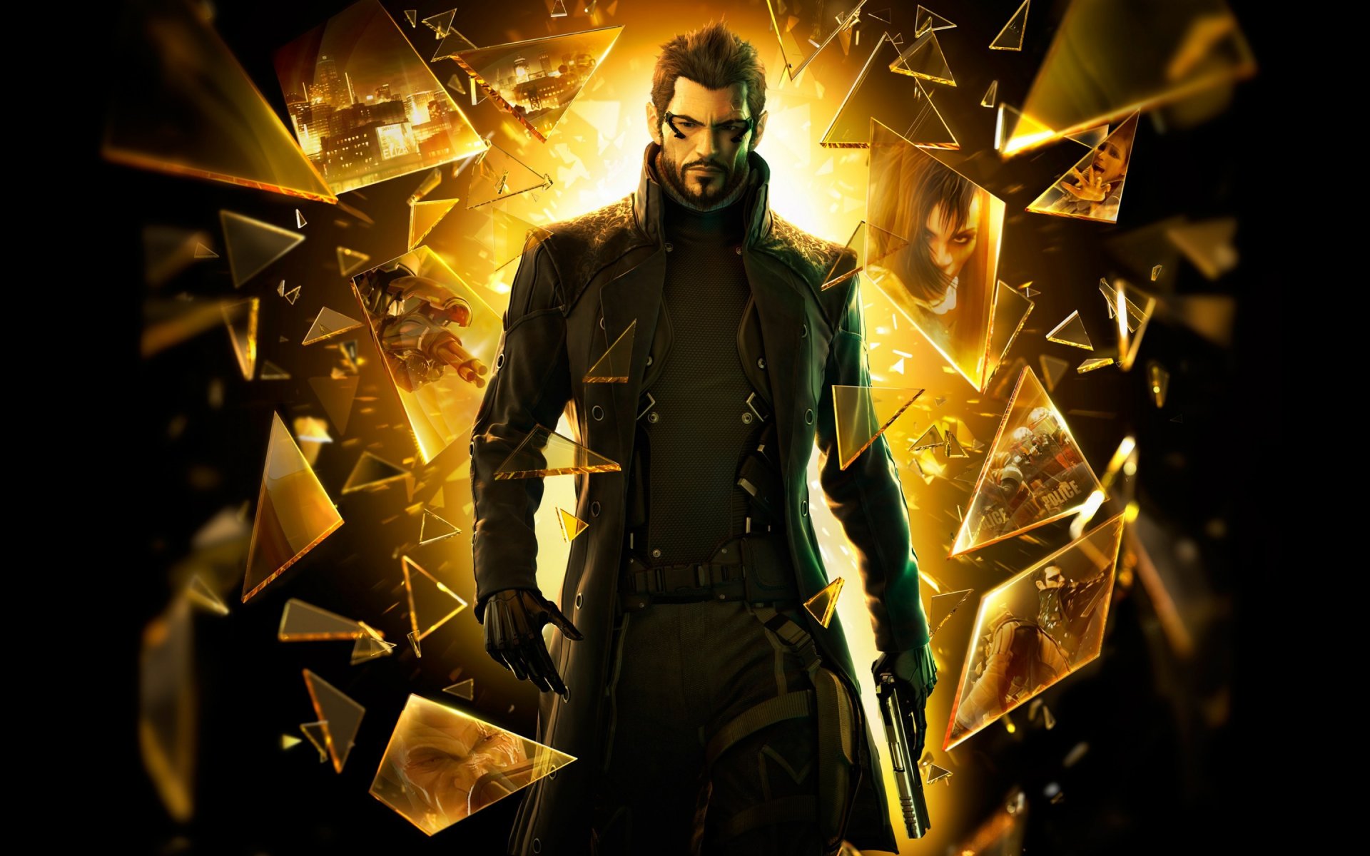 deus ex: révolution humaine morceaux de verre images sur verre