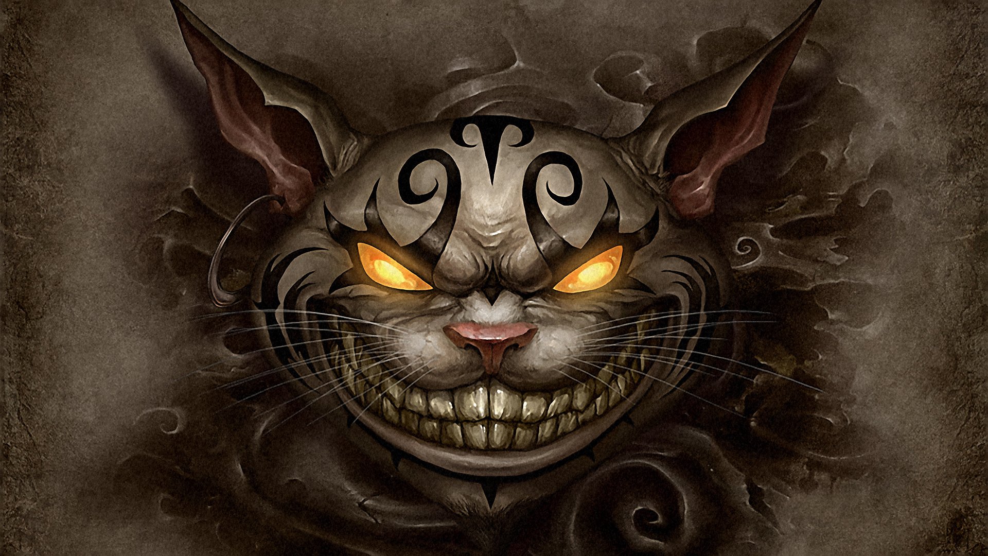 cheshire cat face tattoos piercing alice madness return