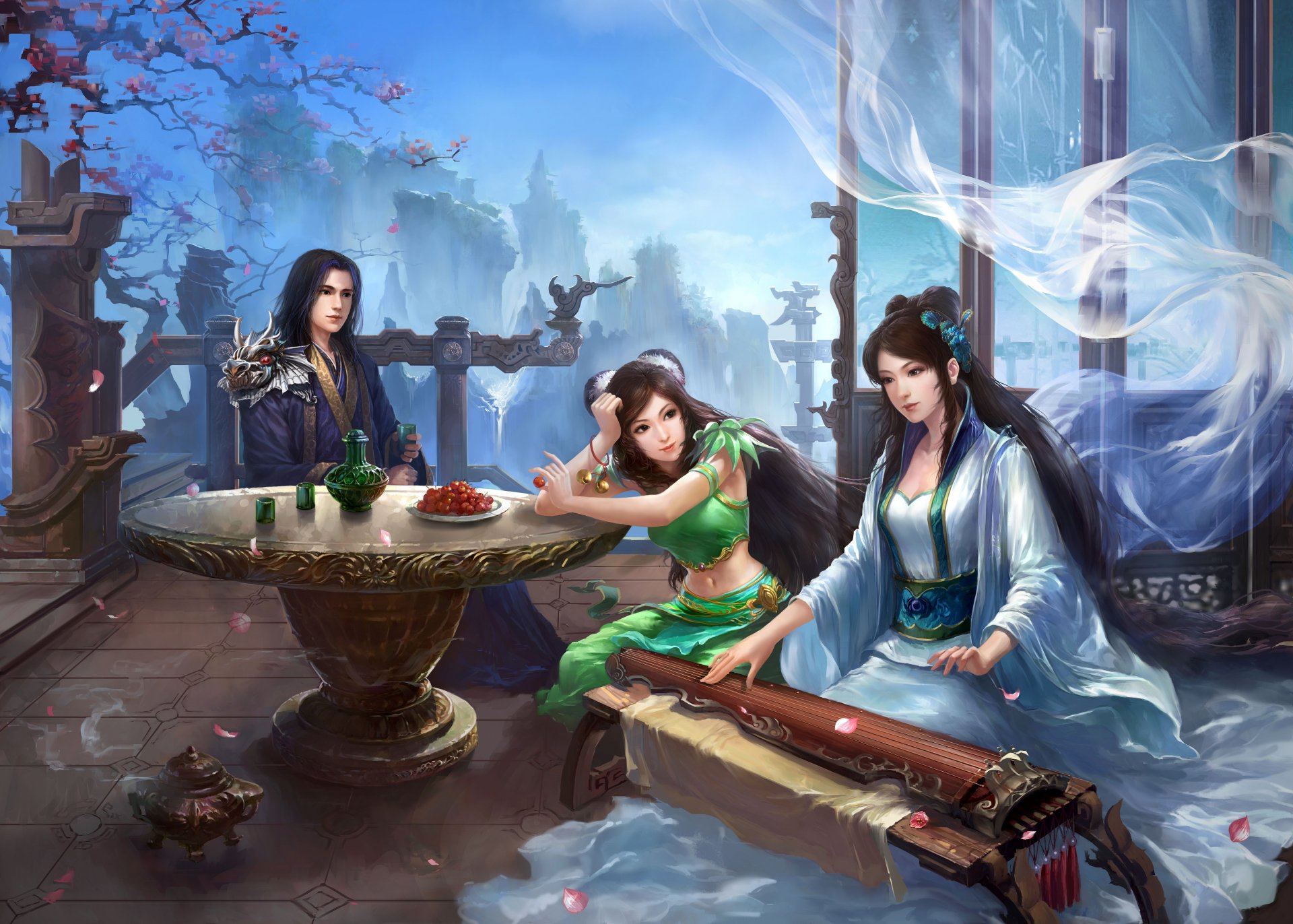 dynastie de jade mmorpg chine ancienne héros printemps gars filles vêtements traditionnels art