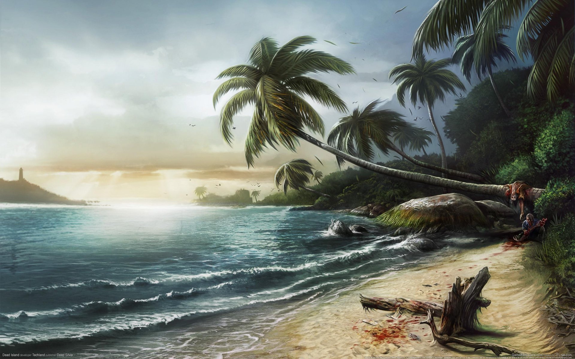 dead island paesaggio mare palme costa