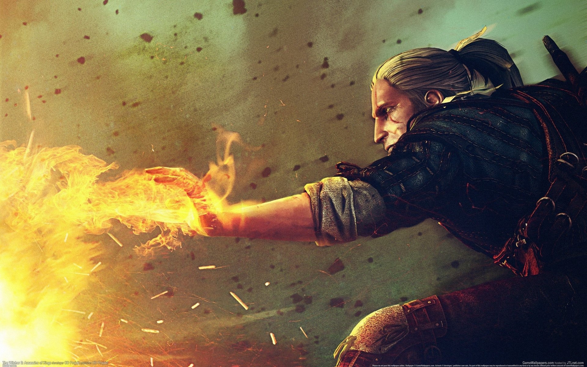 the witcher 2 geralt magia juego fondo de pantalla