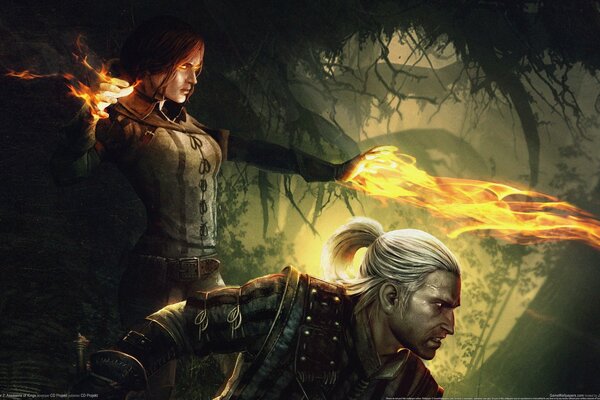 The witcher and the girl use magic