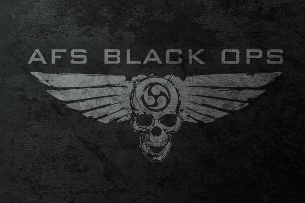 Рисунок черепа с крыльями из Afs black ops