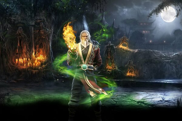 Shang Tsung in the magical forest. Mortal Kombat