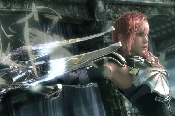 Final fantasy ragazza in armatura