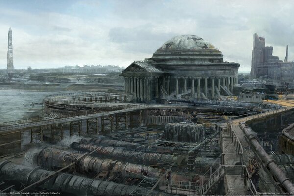 Les ruines d une ville dans un fallout post-apocalyptique