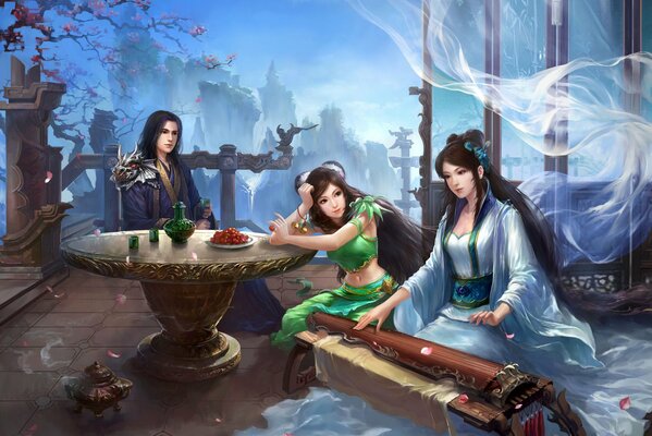 Anime characters of the jade dynasty of ancient China