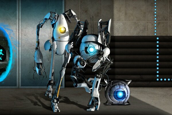 Portal 2 ein Team aus zwei Robotern