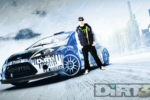 Voiture de sport du jeu Dirt 3. Ken Block