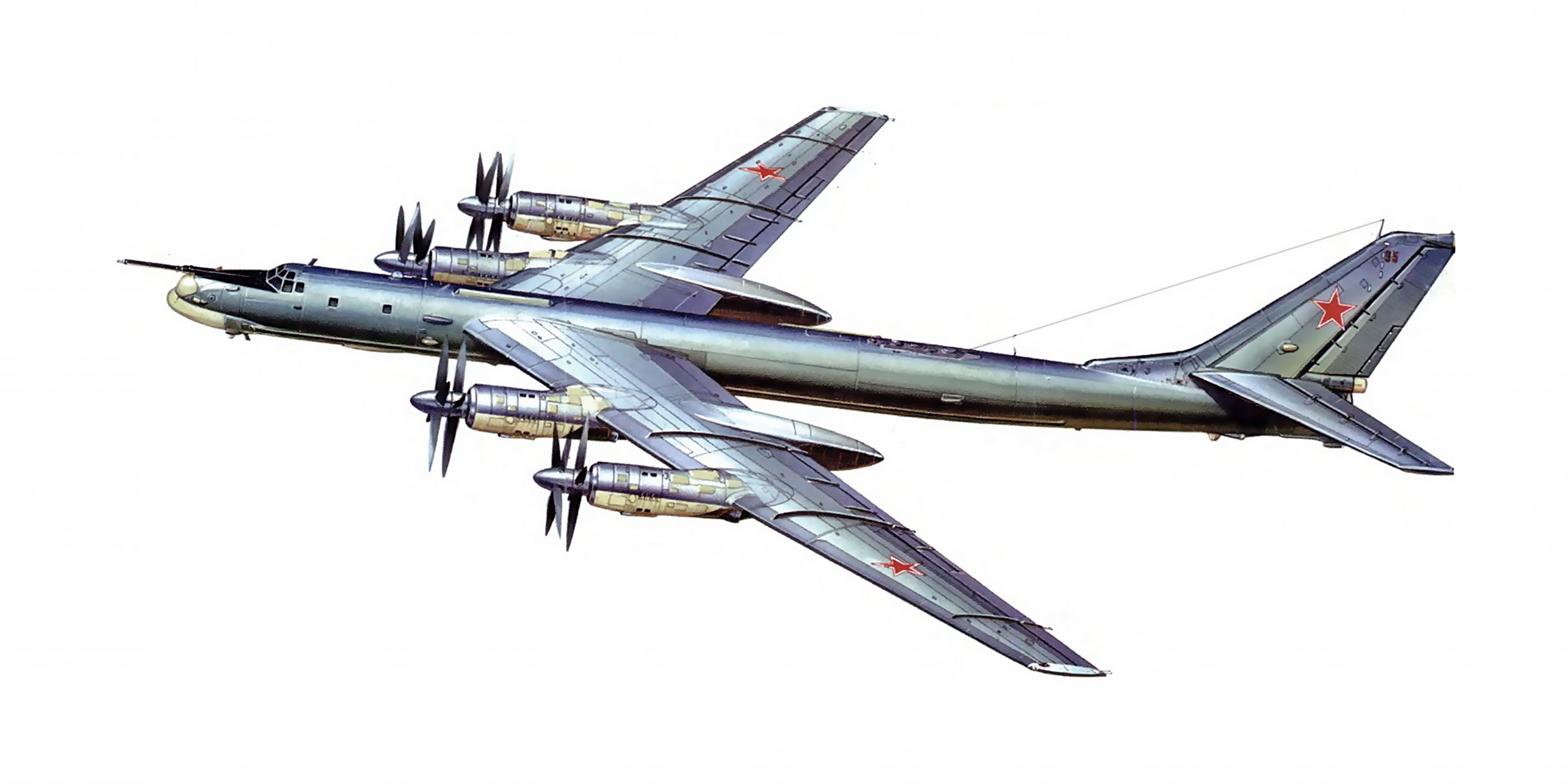 tu-95ms bear soviet turboprop strategic intercontinental bomber missile