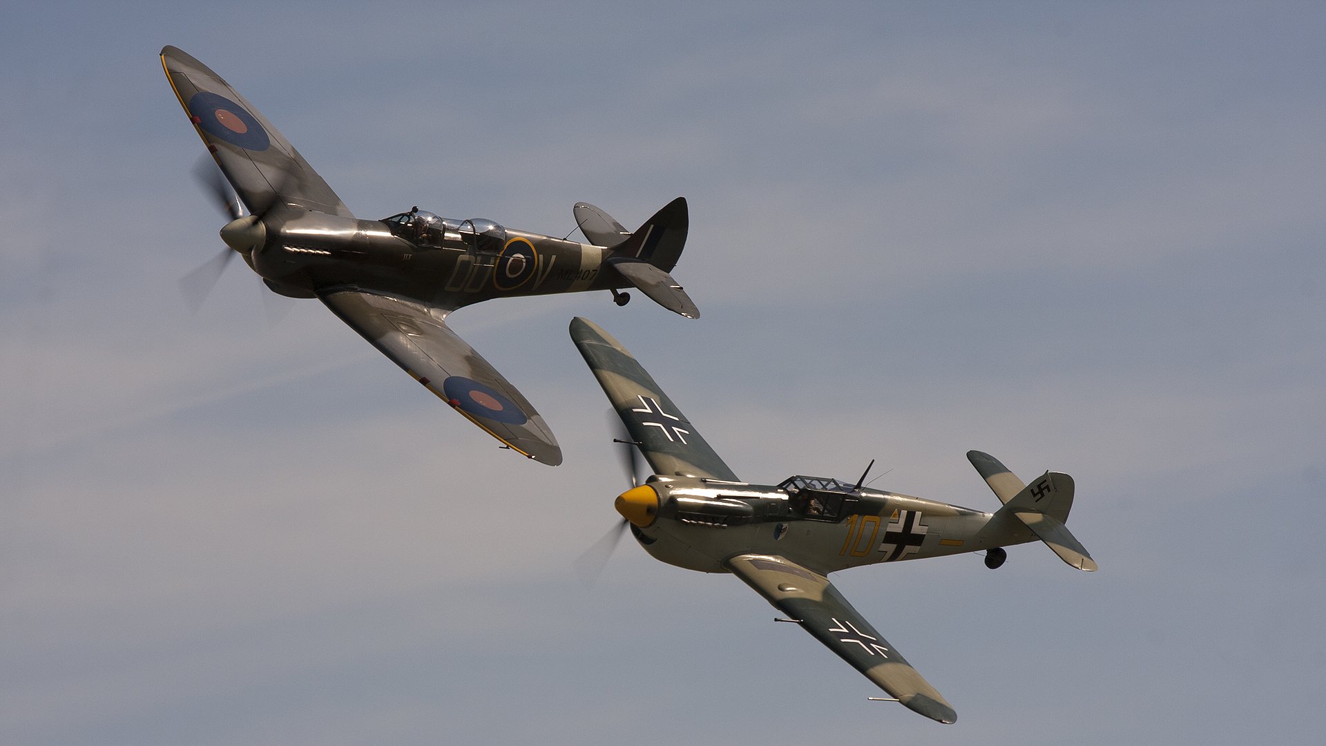 bf-109f messerschmitt spitfire tr.9 aviones de combate tiempos segunda mundo guerra cielo