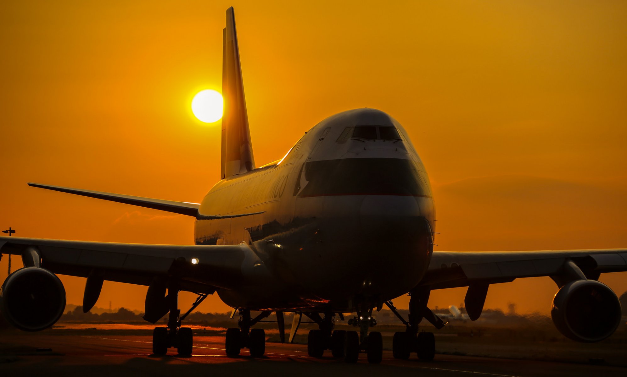 boeing 747a passeggero aereo cielo tramonto