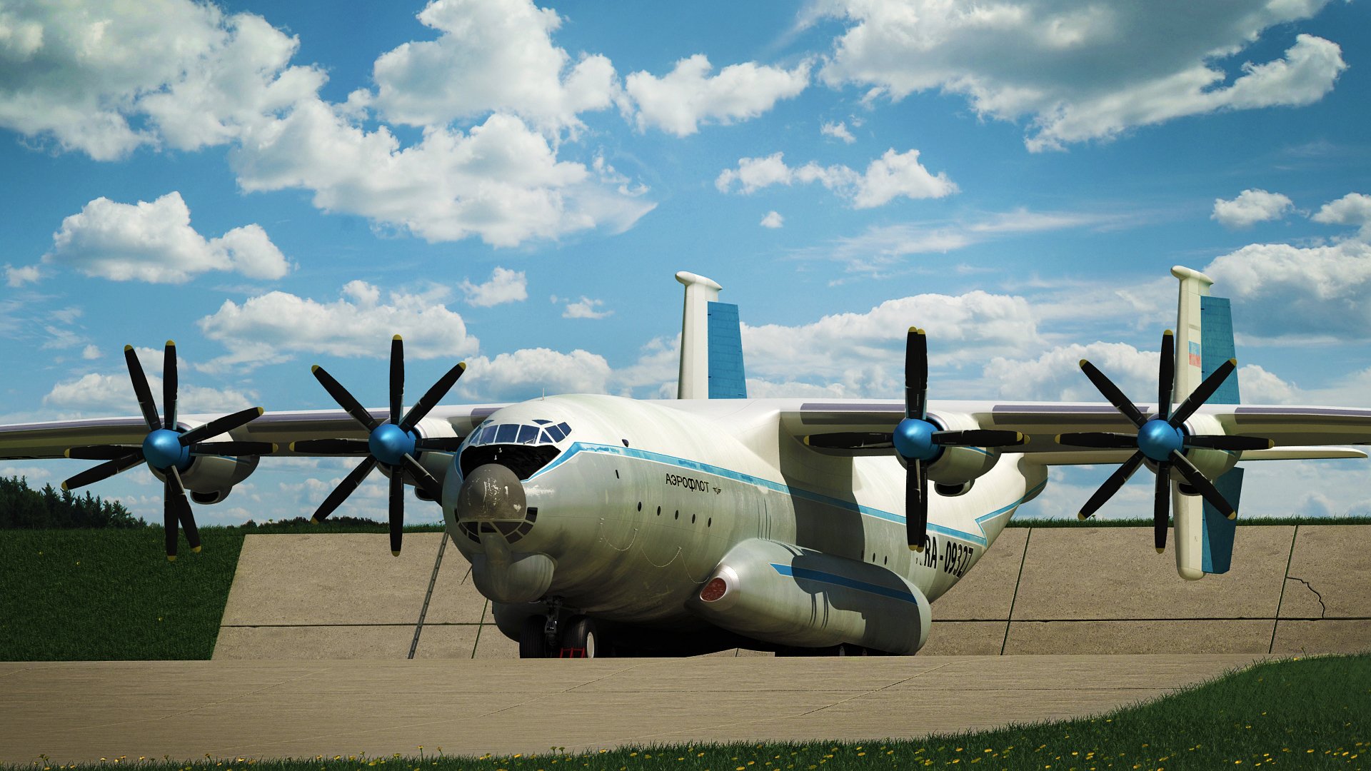 antonov an-22 antey cargo soviet heavy turboprop transport airplane 3d an-22 military aircraft